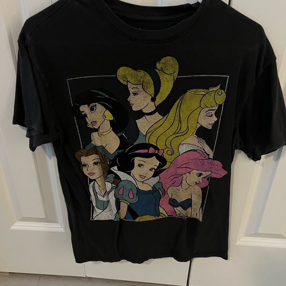 Grey T-Shirt with Princess Graphic